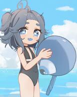 artist:kuriimu character:lucky_charm character:mitty swimsuit // 1540x1920 // 226KB